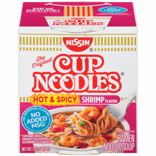 Nissin Cup Noodles Hot & Spicy Shrimp Flavor Ramen Noodle Soup, 2.25 oz