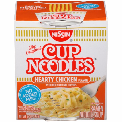 Nissin Cup Noodles Hearty Chicken Flavor Ramen Noodle Soup Perspective: front