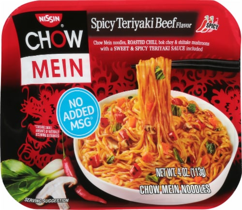 Nissin Spicy Teriyaki Beef Flavor Chow Mein Noodles