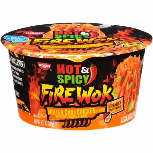 Nissin® Hot & Spicy Fire Wok Molten Chili Chicken Flavor Stir Fry Asian Noodles in Sauce