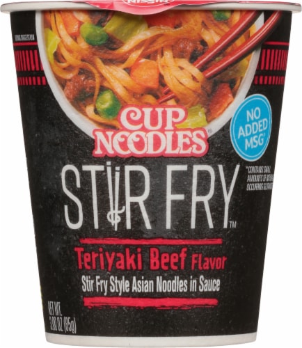 Nissin Cup Noodles Teriyaki Beef Flavor Stir Fry Perspective: front