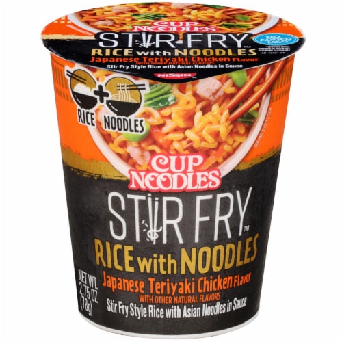 Nissin Cup Noodles Stir Fry Japanese Teriyaki Chicken Flavor Rice with Noodles Perspective: front