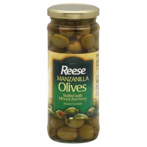 REESE OLIVE STFD ANCHOVY-10 OZ -Pack of 12 Perspective: front
