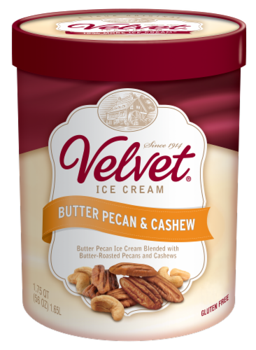 Velvet Butter Pecan & Cashew Ice Cream Perspective: front