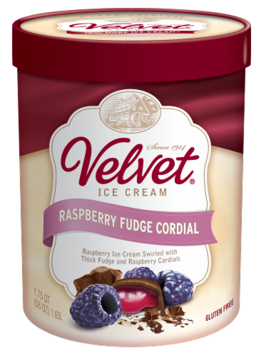 Velvet Raspberry Fudge Cordial Ice Cream Perspective: front