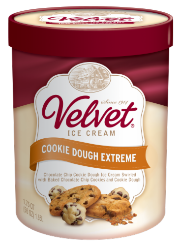 Velvet Cookie Dough Extreme Ice Cream Perspective: front