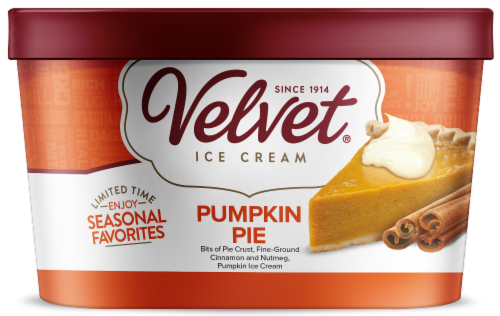 Velvet® Pumpkin Pie Ice Cream Tub Perspective: front