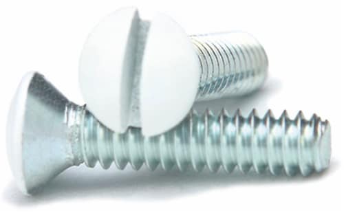 Amerelle Wall Plate Screws - White Perspective: front