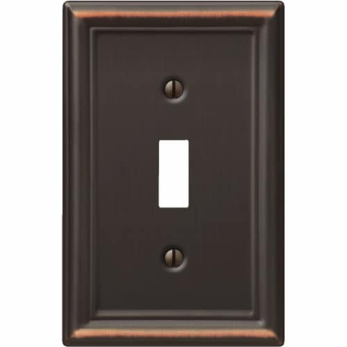 Amerelle® Chelsea Single Toggle Wall Plate - Aged Bronze Perspective: front