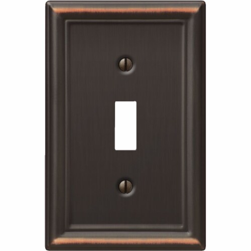 Amerelle® Chelsea Single Toggle Wall Plate - Aged Bronze Perspective: front