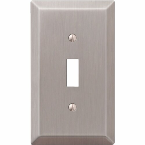 Amerelle® Toggle Brushed Nickel Light Switch Cover Perspective: front