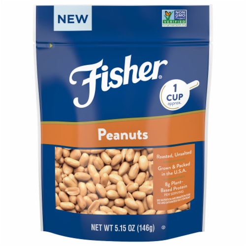 Fisher® Roasted Unsalted Peanuts Perspective: front