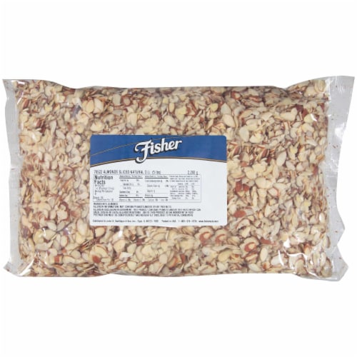 Fisher Natural Sliced Almond - Nut, 5 Pound -- 1 each. Perspective: front
