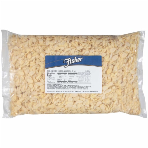 Fisher Blanched Sliced Almond Nut - Bulk, 5 Pound -- 1 each. Perspective: front