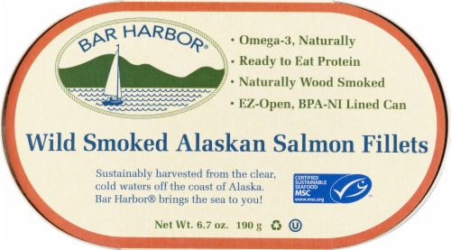 Bar Harbor Wild Smoked Alaskan Salmon Fillets Perspective: front