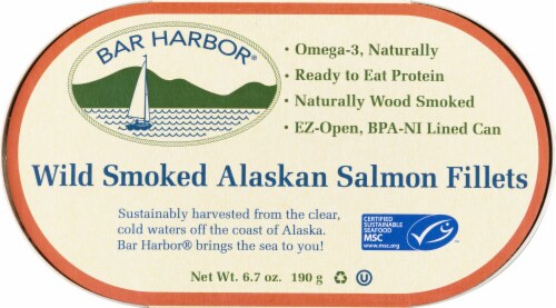 Bar Harbor Wild Smoked Alaskan Salmon Fillets Perspective: front