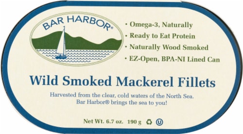 Bar Harbor Wild Smoked Mackerel Fillets Perspective: front