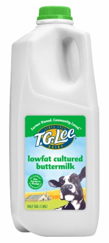 T.G. Lee Lowfat Cultured Half Buttermilk Jug Perspective: front