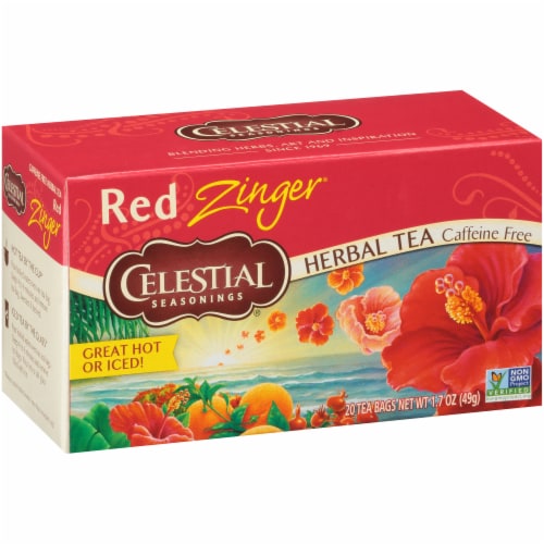 Celestial Seasonings® Red Zinger Caffeine Free Herbal Tea Bags Perspective: front