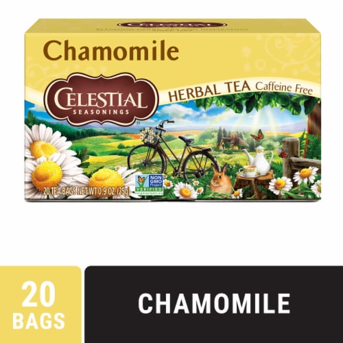 Celestial Seasonings Caffeine Free Chamomile Herbal Tea to Support Relaxation Perspective: front