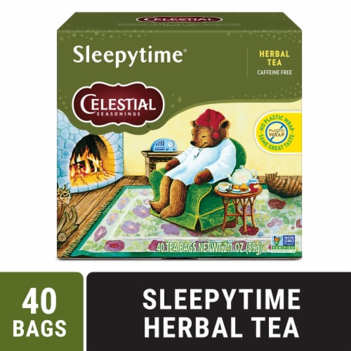 Sleepytime Celestial Seasonings Caffeine Free Herbal Tea Perspective: front