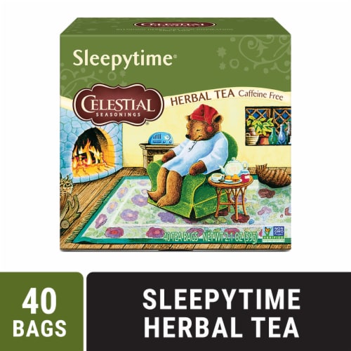 Sleepytime Celestial Seasonings Caffeine Free Herbal Tea Perspective: front