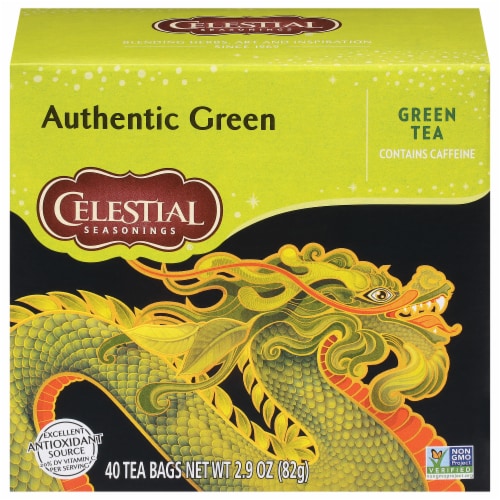 Celestial Seasonings Authentic Green Tea Tea Bags Perspective: front