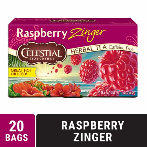Celestial Seasonings® Raspberry Zinger Herbal Tea Bags Perspective: front