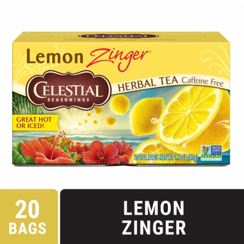 Celestial Seasonings Lemon Zinger Herbal Tea Bags Perspective: front