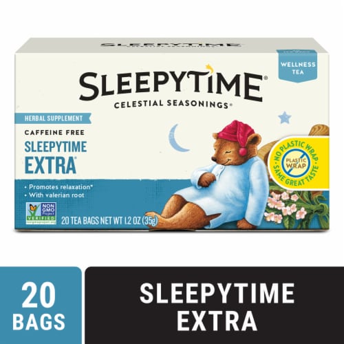 Celestial Seasonings Caffeine Free Sleepytime® Wellness Extra Tea Perspective: front
