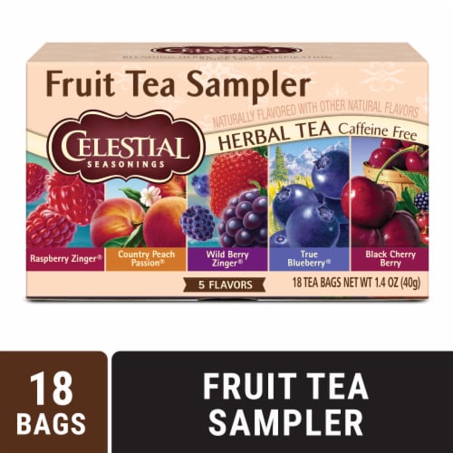 Celestial Seasonings® Caffeine Free Herbal Tea Fruit Sampler Tea Bags Perspective: front