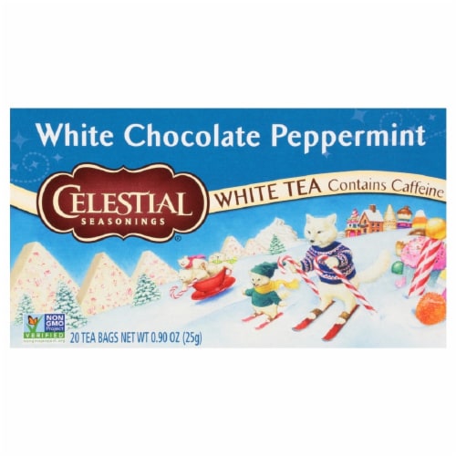 Celestial Seasonings White Chocolate Peppermint White Tea Perspective: front