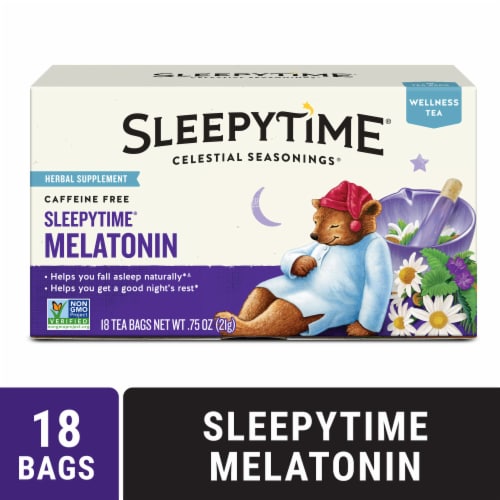 Celestial Seasonings Caffeine Free Sleepytime® Wellness Tea Plus Melatonin Perspective: front