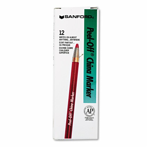 Peel-Off China Markers, Red, Dozen Peel-Off China Markers, Red, Dozen