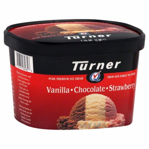 Turner Pure Premium Ice Cream Neapolitan Ice Cream Perspective: front