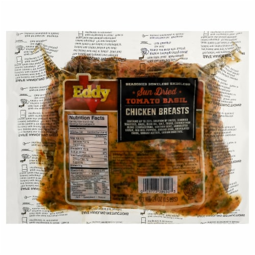 Eddy Boneless Skinless Fresh Chicken Seasoned Sundried Tomato & Basil Breast Perspective: front