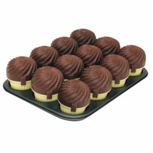 Range Kleen 12 Cup Muffin Pan & Carriers - Chocolate Perspective: front