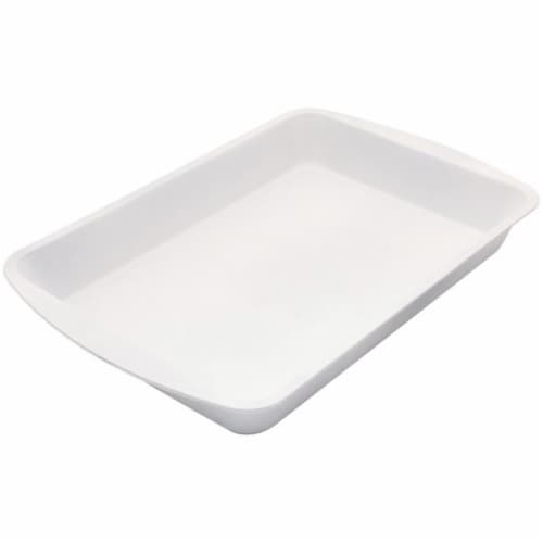 Range Kleen BC2000 CeramaBake Roaster Pan, White - 9 x 13 in. Perspective: front