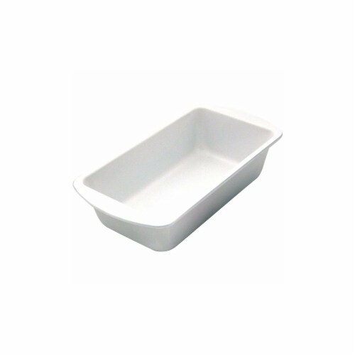 Range Kleen BC2010 CeramaBake Loaf Pan, White - 9 x 5 in. Perspective: front