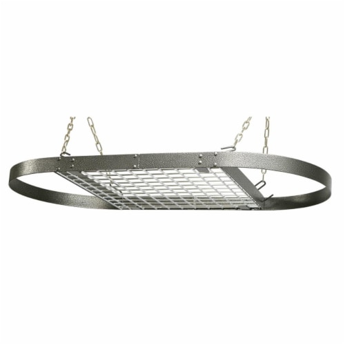Range Kleen CW6016 Pot Rack Bar Oval Hammered - Grey Perspective: front