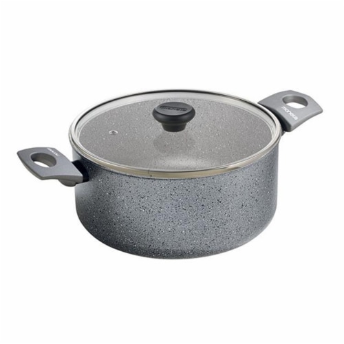 Range Kleen 8.5 in. Gray Stone 2.75 qt Dutch Oven Perspective: front