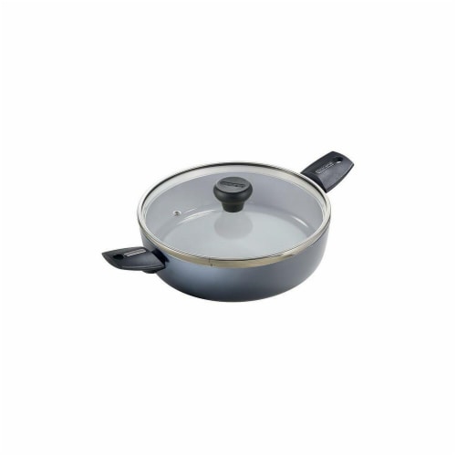 Range Kleen 2390224L 10 in. Azul Gres Ceramic Coated 3 qt Saute Casserole Pan Perspective: front