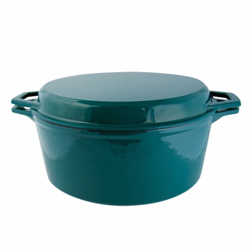 6 Quart Enameled Cast Iron Round Dutch Oven, Cream, 1 PIECE - Foods Co.