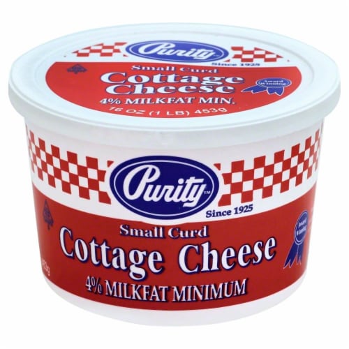 Purity 4% Milkfat Small Curd Cottage Cheese Perspective: front