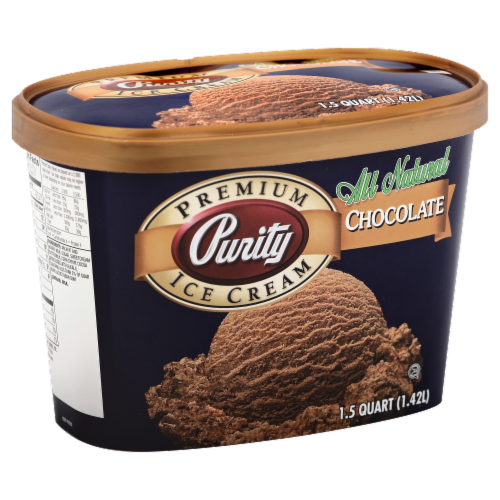 Purity All Natural Chocolate Ice Cream Tub Perspective: front