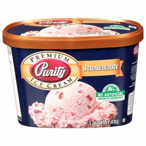 Purity All Natural Strawberry Ice Cream Tub Perspective: front