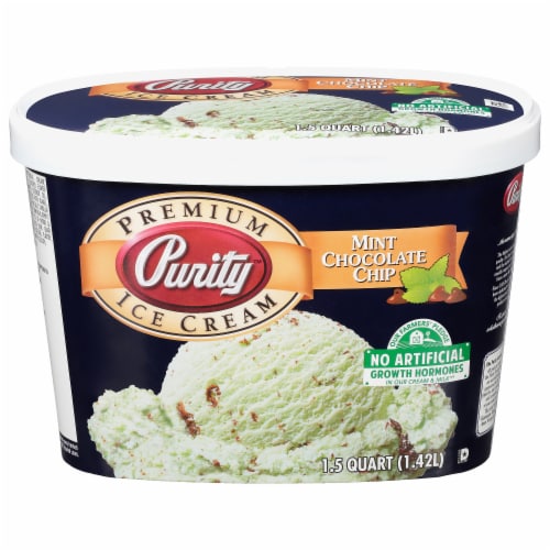 Purity™ Mint Chocolate Chip Ice Cream Tub Perspective: front
