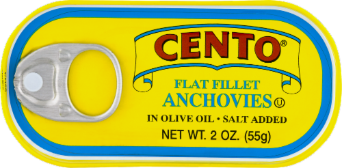 Cento Flat Fillet Anchovies in Olive Oil Perspective: front