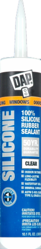DAP Clear 100% Silicone Rubber Sealant Perspective: front