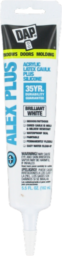 DAP® ALEX PLUS Acrylic Latex Caulk Plus Silicone - Brilliant White Perspective: front